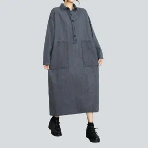 90s stonewashed caftan jean dress