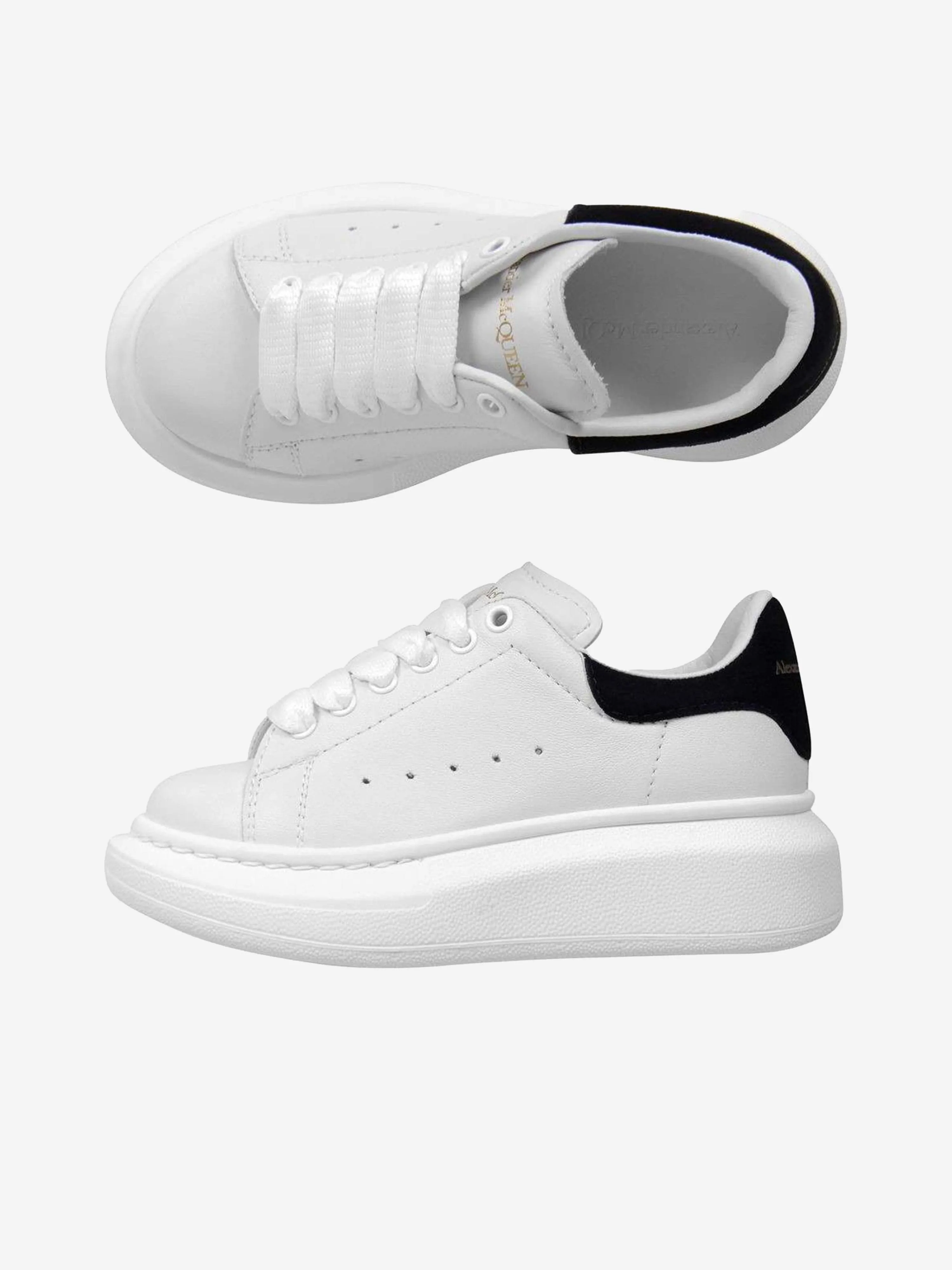 Alexander McQueen Kids Leather Lace Up Trainers