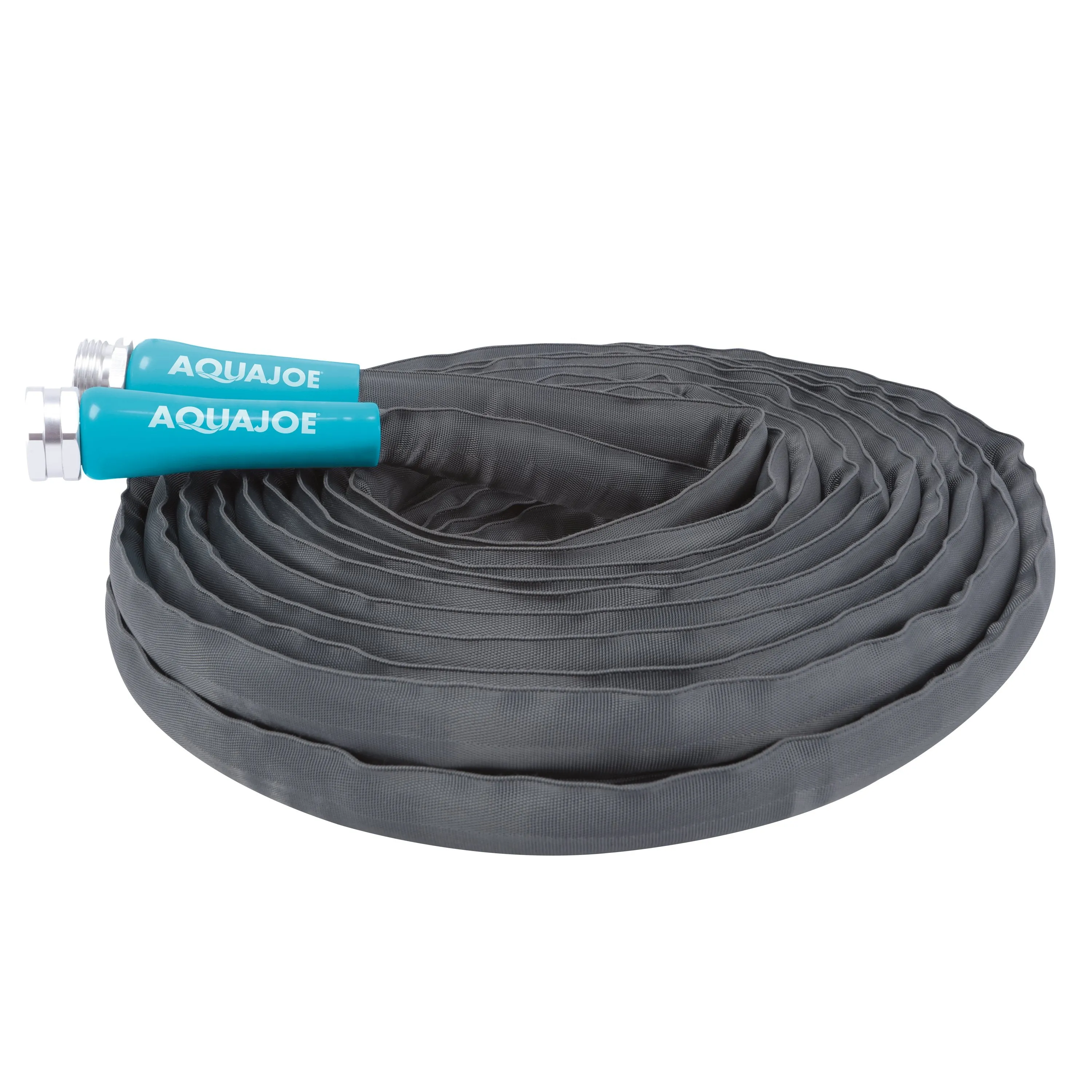 Aqua Joe AJFJH50-PRO Ultra Flexible Kink Free Fiberjacket Garden Hose | 50-Foot | Metal Fittings