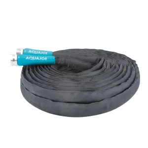 Aqua Joe AJFJH75-PRO Ultra Flexible Kink Free Fiberjacket Garden Hose | 75-Foot | Metal Fittings