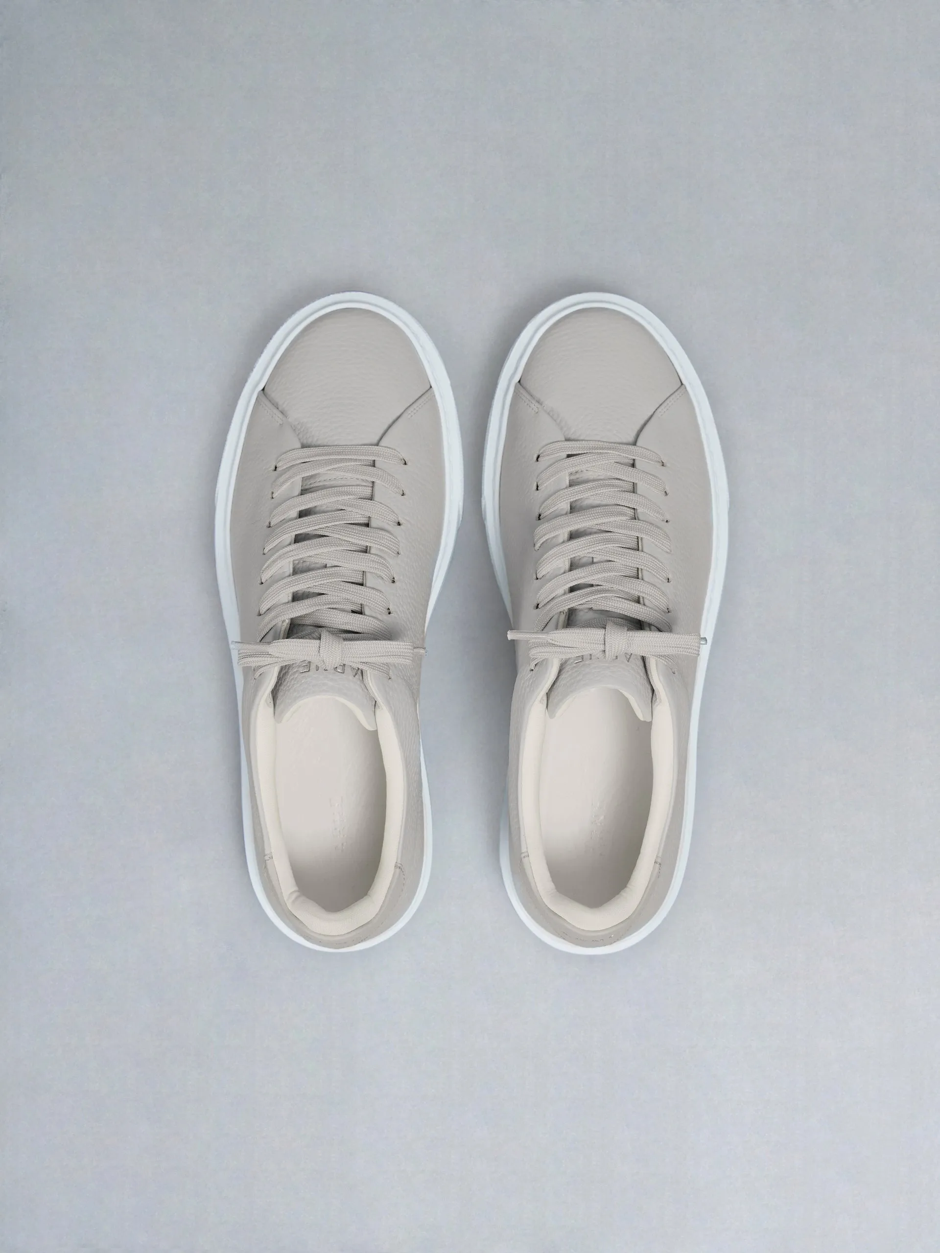 Basic Essential Leather Trainer in Stone