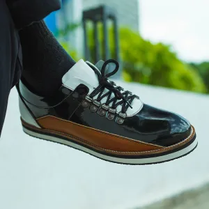 Black patent sneaker