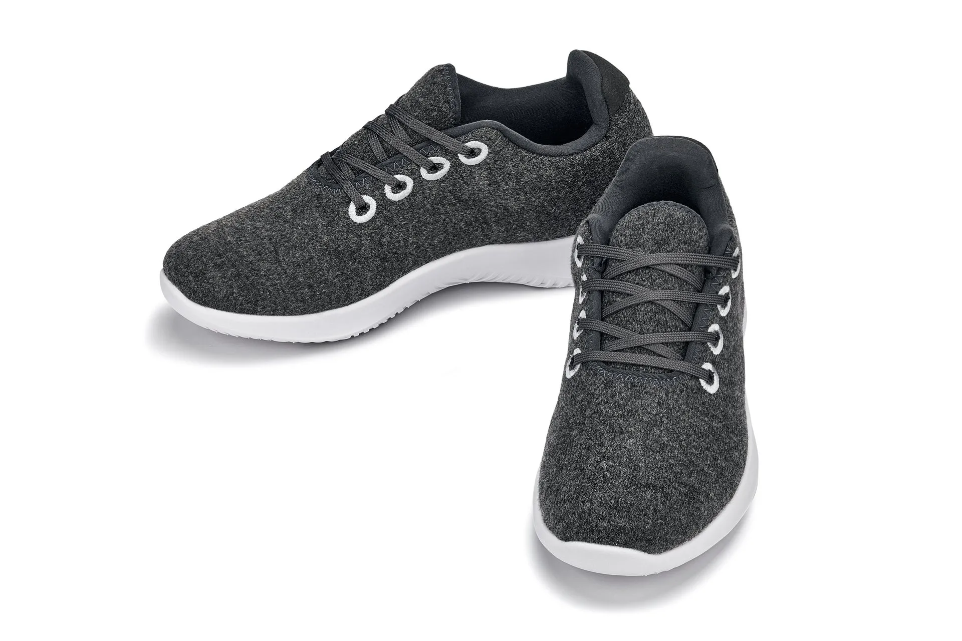 CALTO - Q503 - 2.4 Inches Taller (Charcoal Grey Merino Wool) - Ultra Lightweight Sneakers