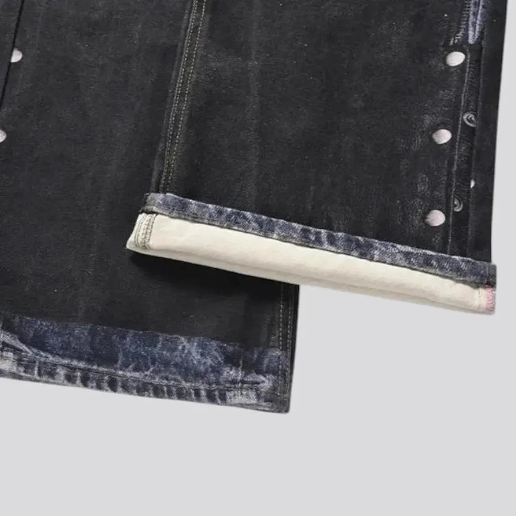 Color-blocked bootcut men's jeans