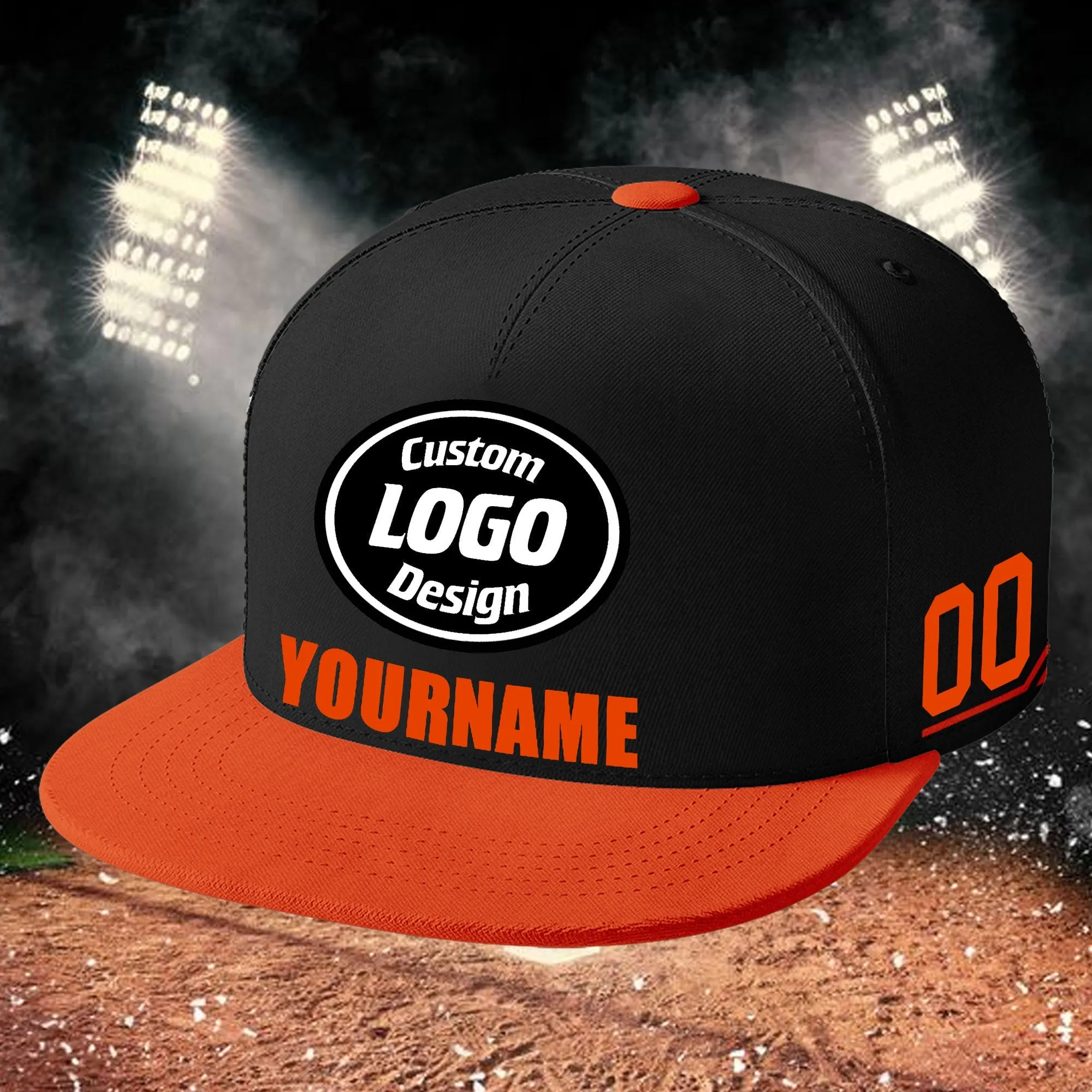 Custom Black Orange Jersey MaxSoul Shoes and Hat Combo Offer Personalized ZH-bd0b007e-a