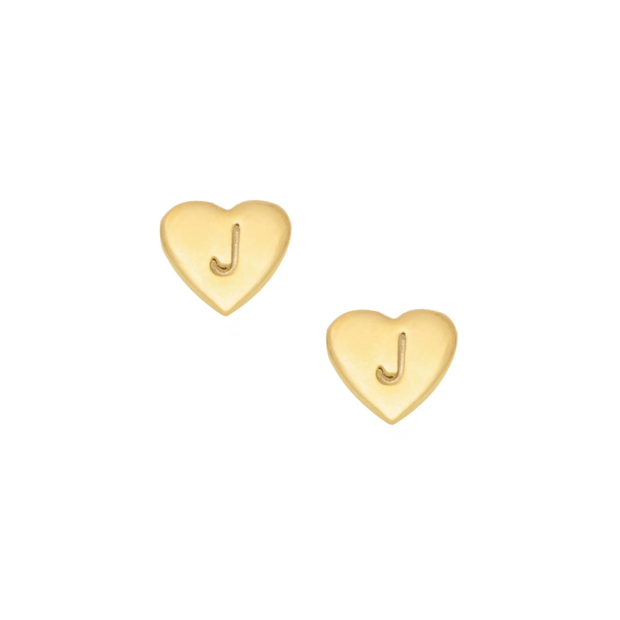 Dainty Heart Initial Earrings