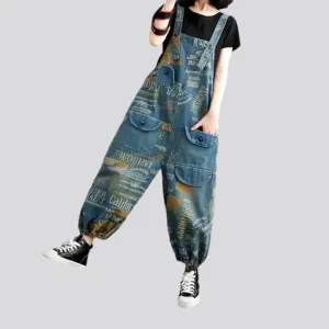 Denim dungaree overall for ladies