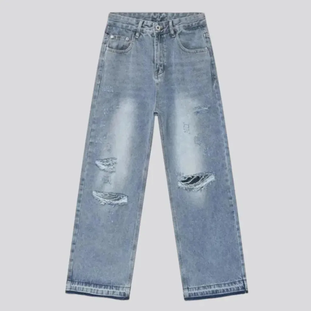 Distressed vintage style men's jeans