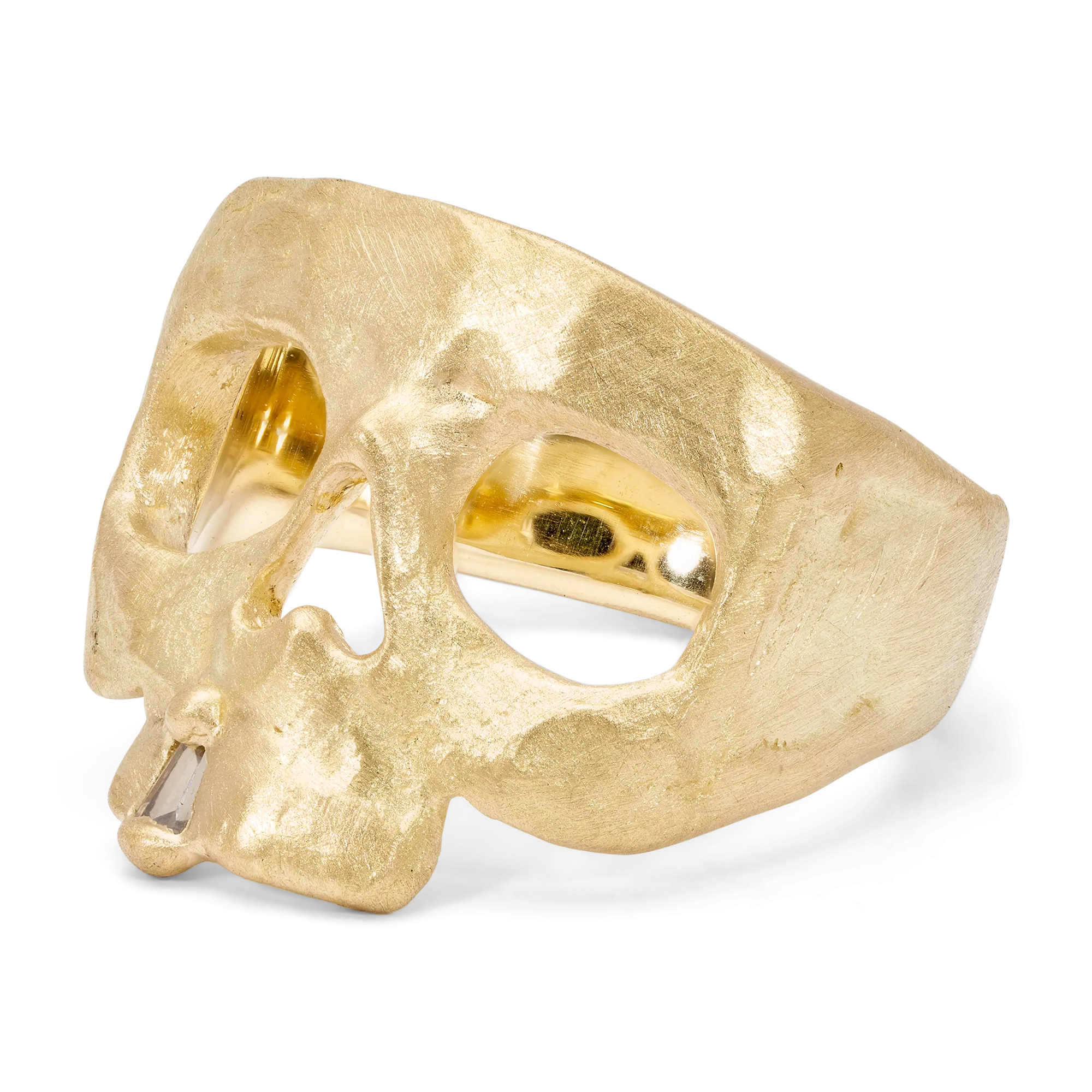 Extra Small Diamond Snaggletooth Skull Ring - Size 2.5 - 11083