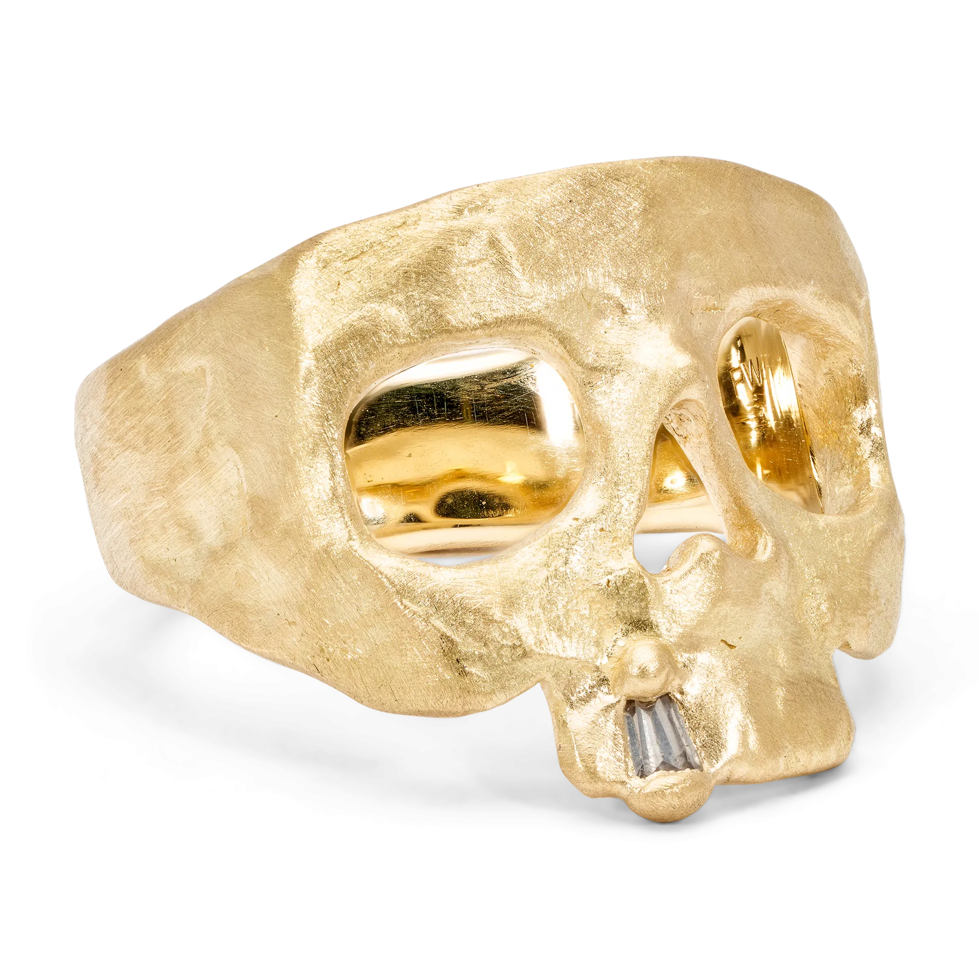 Extra Small Diamond Snaggletooth Skull Ring - Size 4.5 - 11829