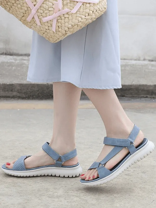 Fashionable Women's Sports Platform Sandals with Adjustable Buckle - SF0983