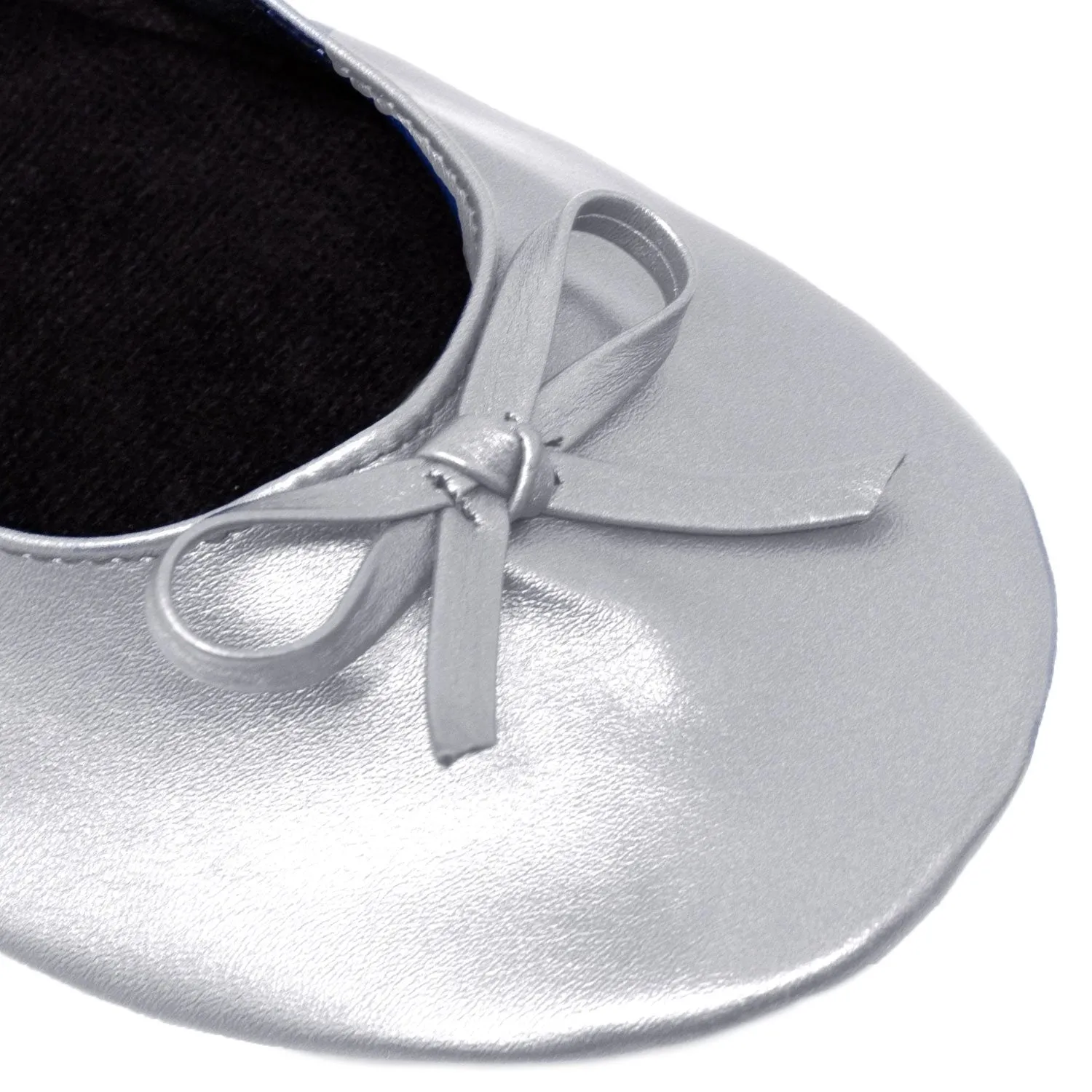 Foldable Ballet Flats Women's Travel Portable Comfortable Shoes Silver