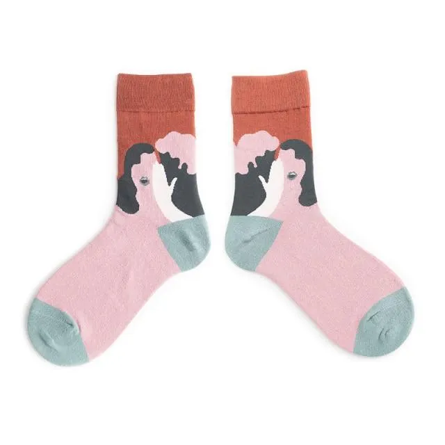 Funny Women Socks Cotton Unisex Crew Socks Women Streetwear Socks