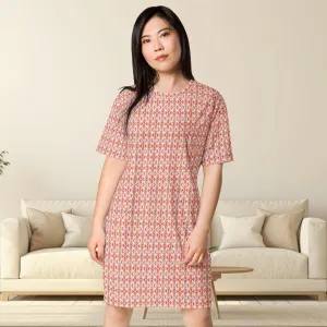 Geometric Blossom T-shirt Dress