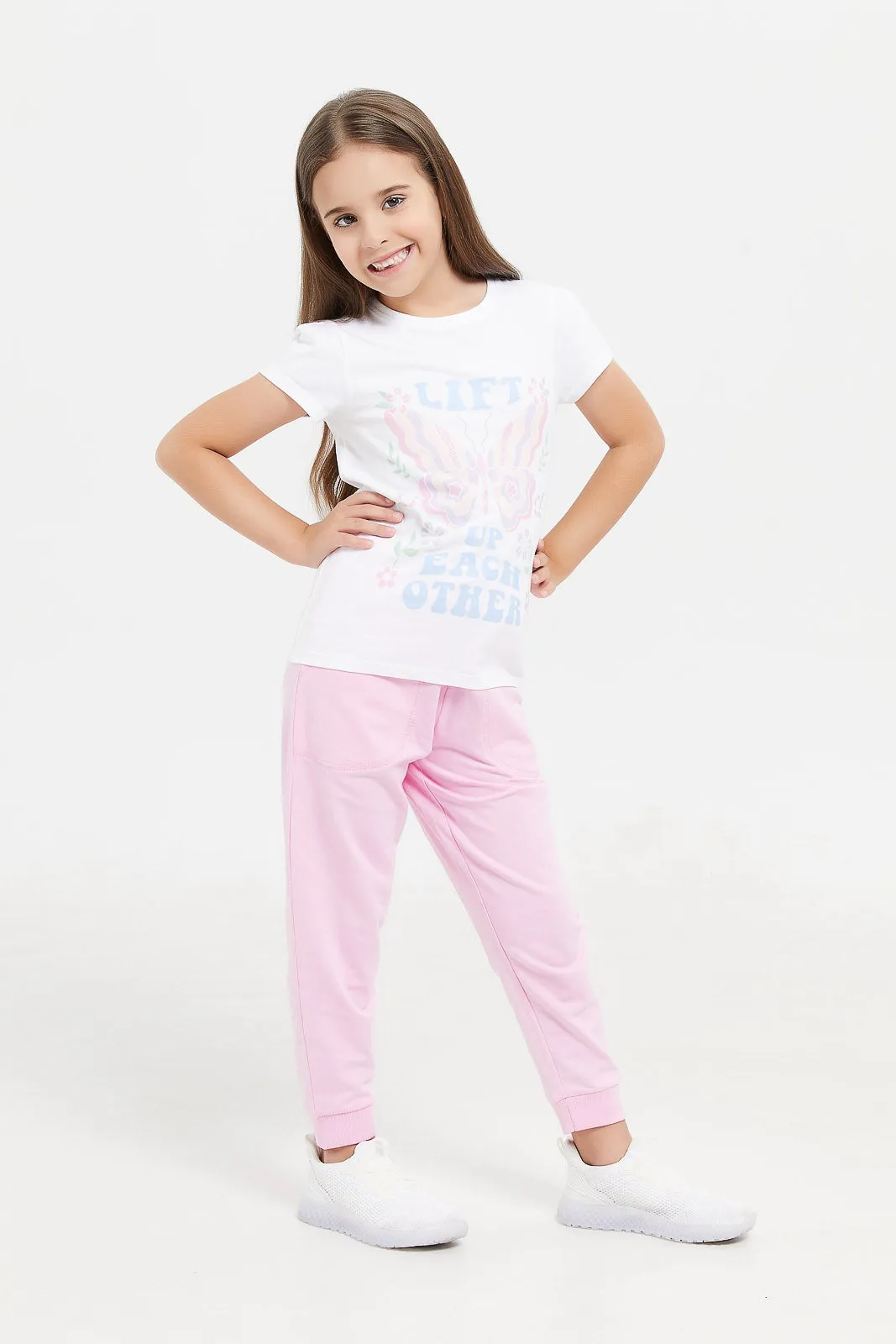 Girls Pink Track Pant