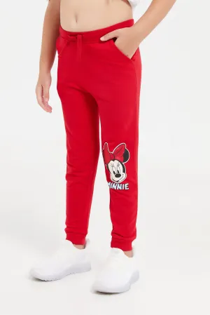 Girls Red Minnie Mouse Active Pant