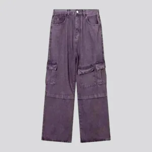 High-waist women's violet jeans