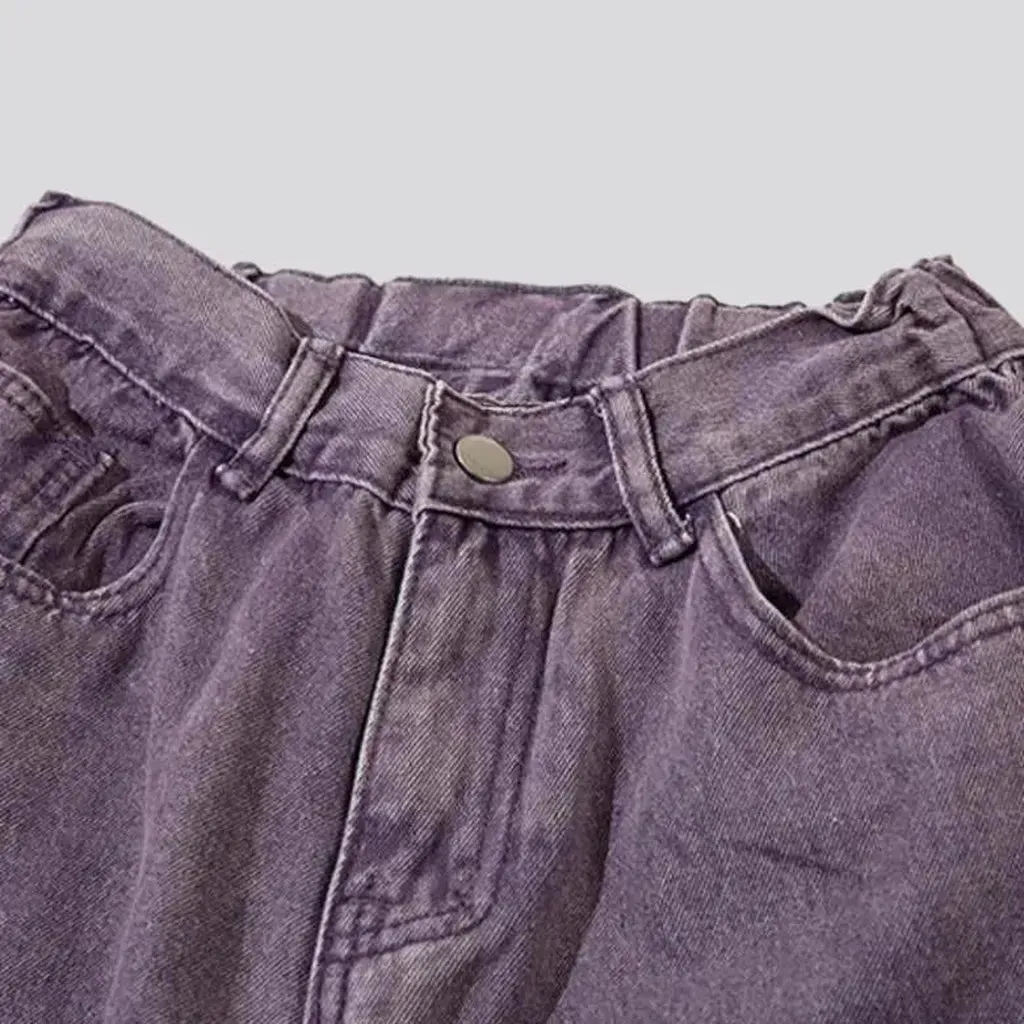 High-waist women's violet jeans