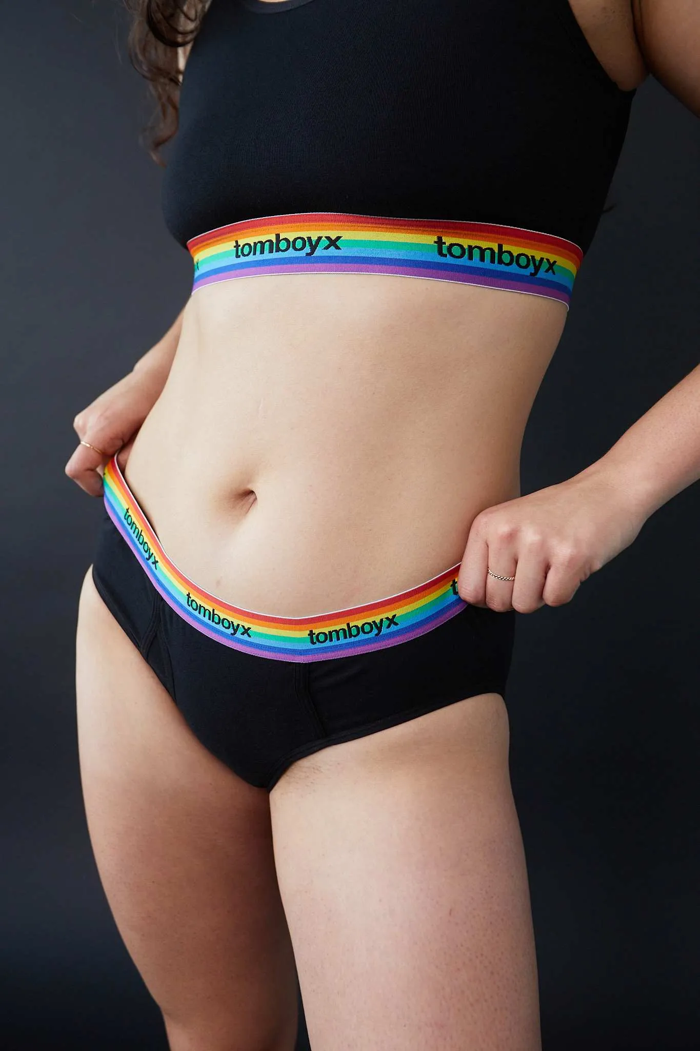 Iconic Briefs - Black Rainbow Logo