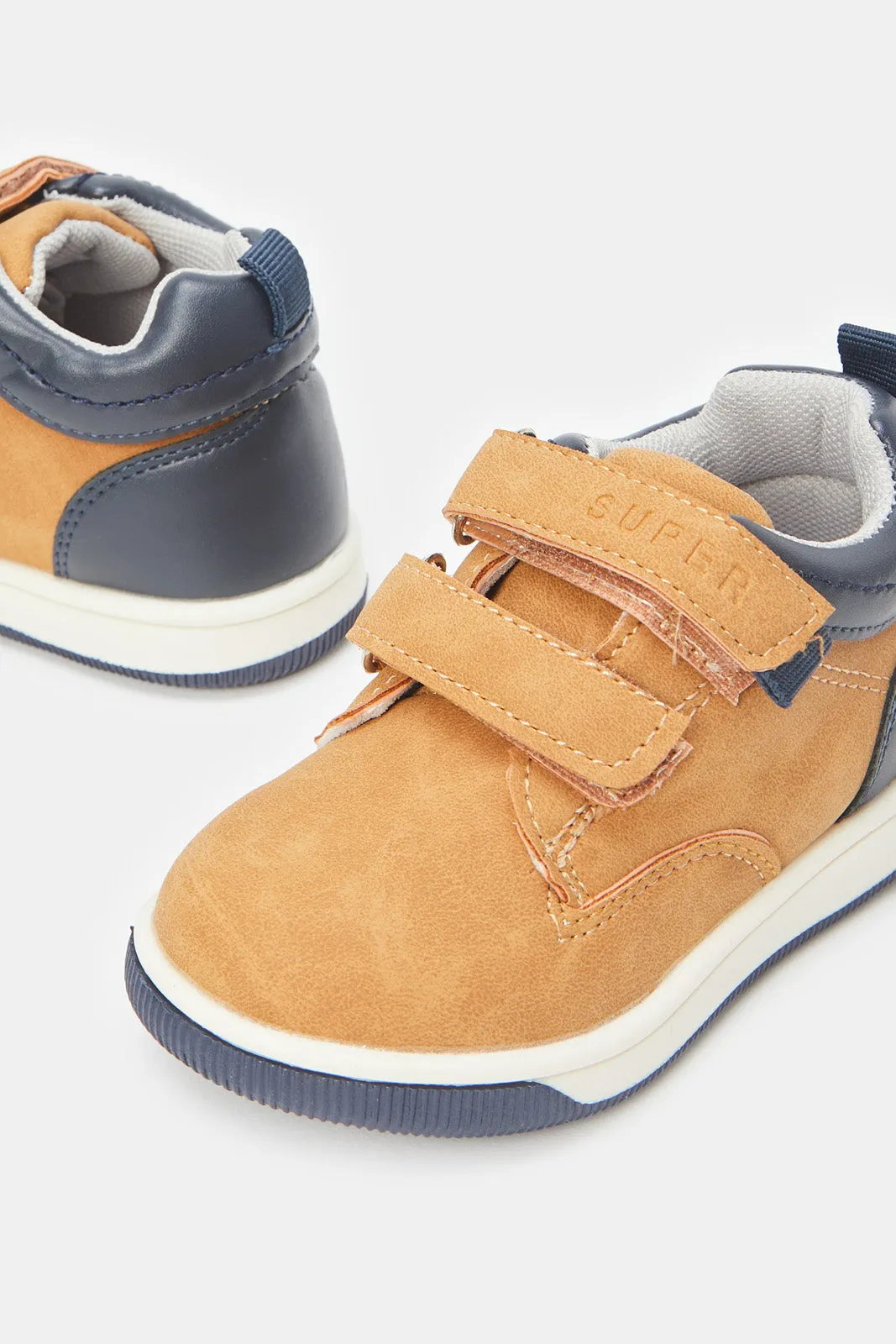 Infant Boys Tan Velcro Strap Sneakers