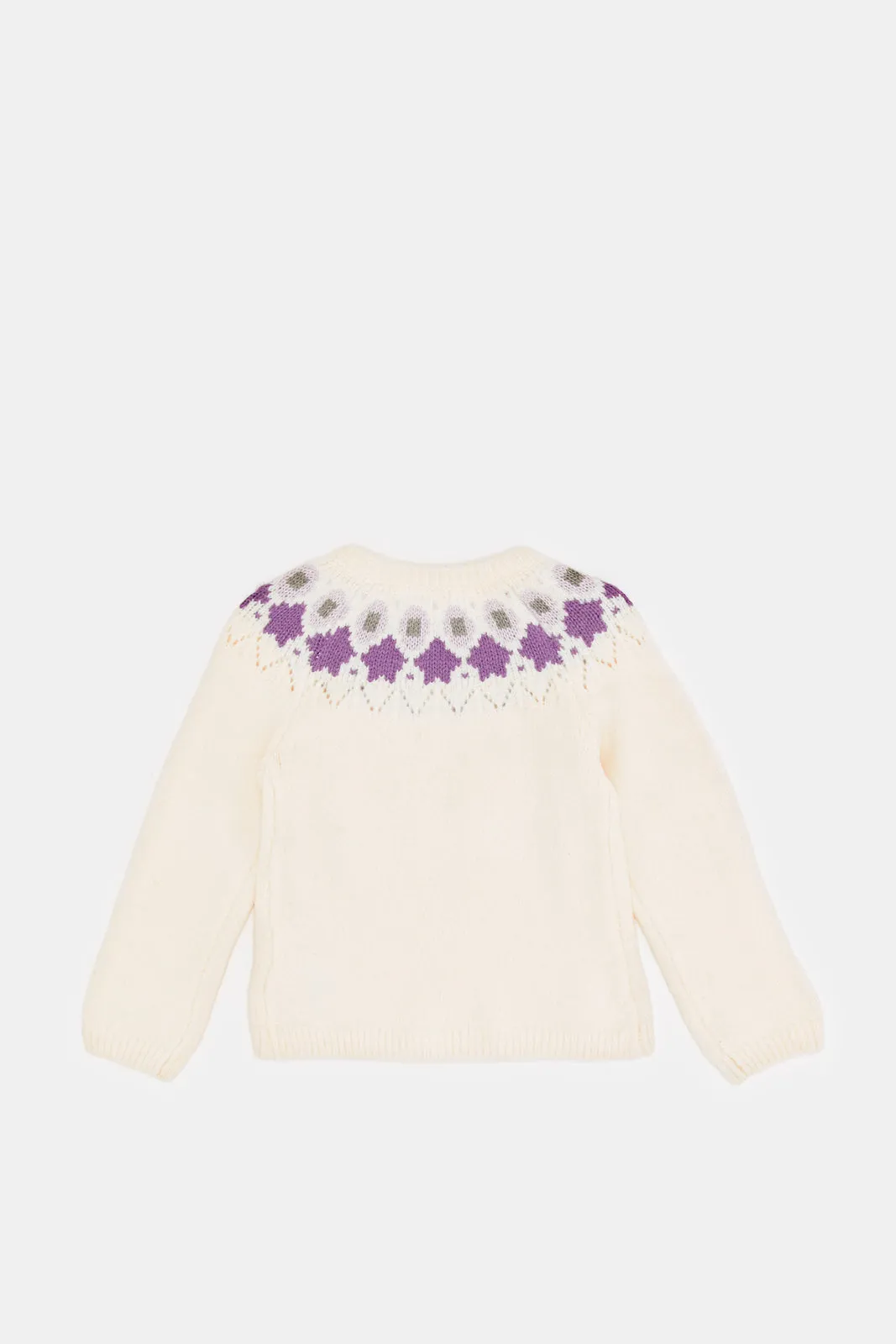 Infant Girls Cream Knitted Pullover