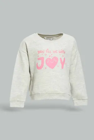 Infant Girls Grey Kangaroo Pocket Sweatshirt