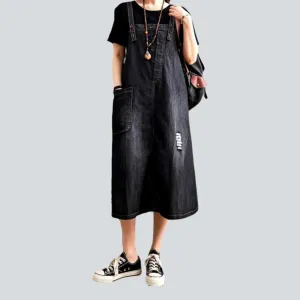 Long vintage street denim dress