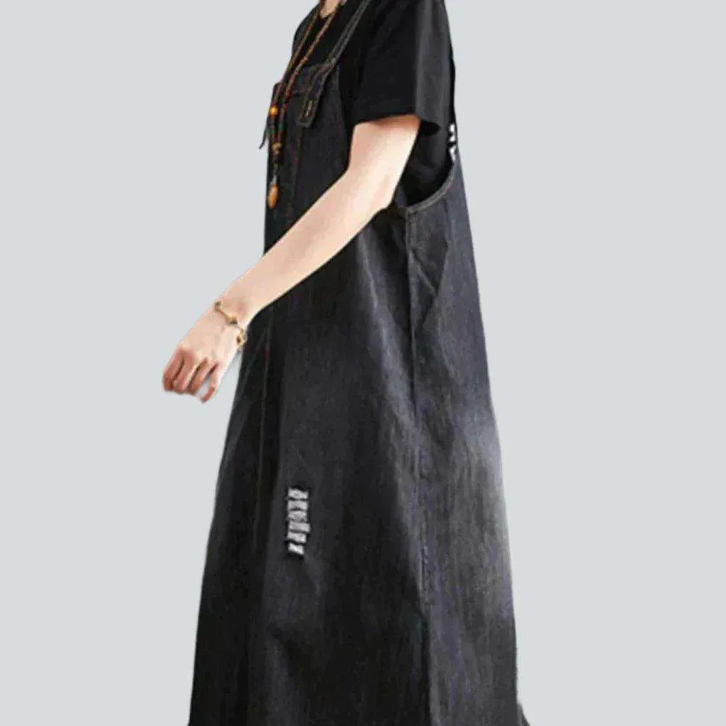 Long vintage street denim dress