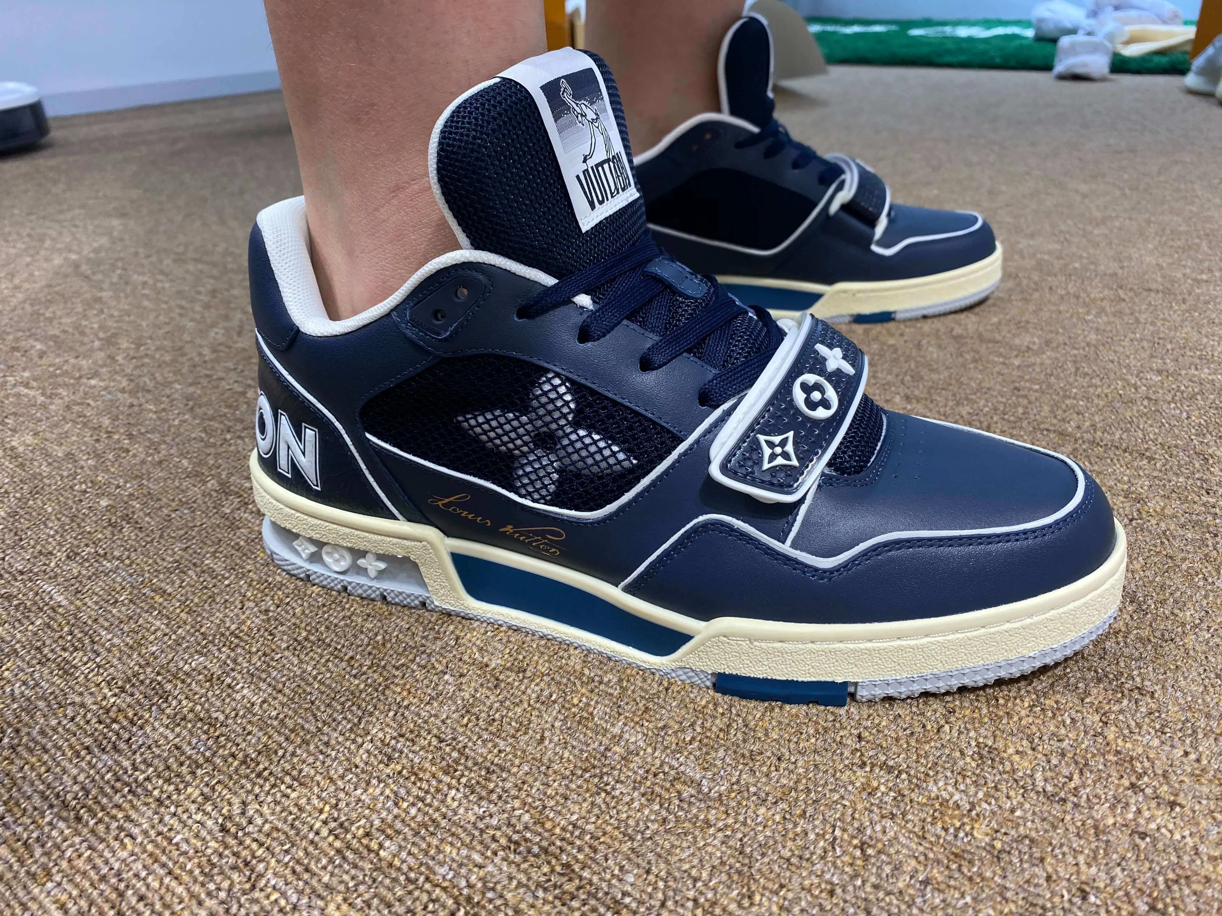 Louis Vuitton LV Trainer Navy Mesh Sneaker