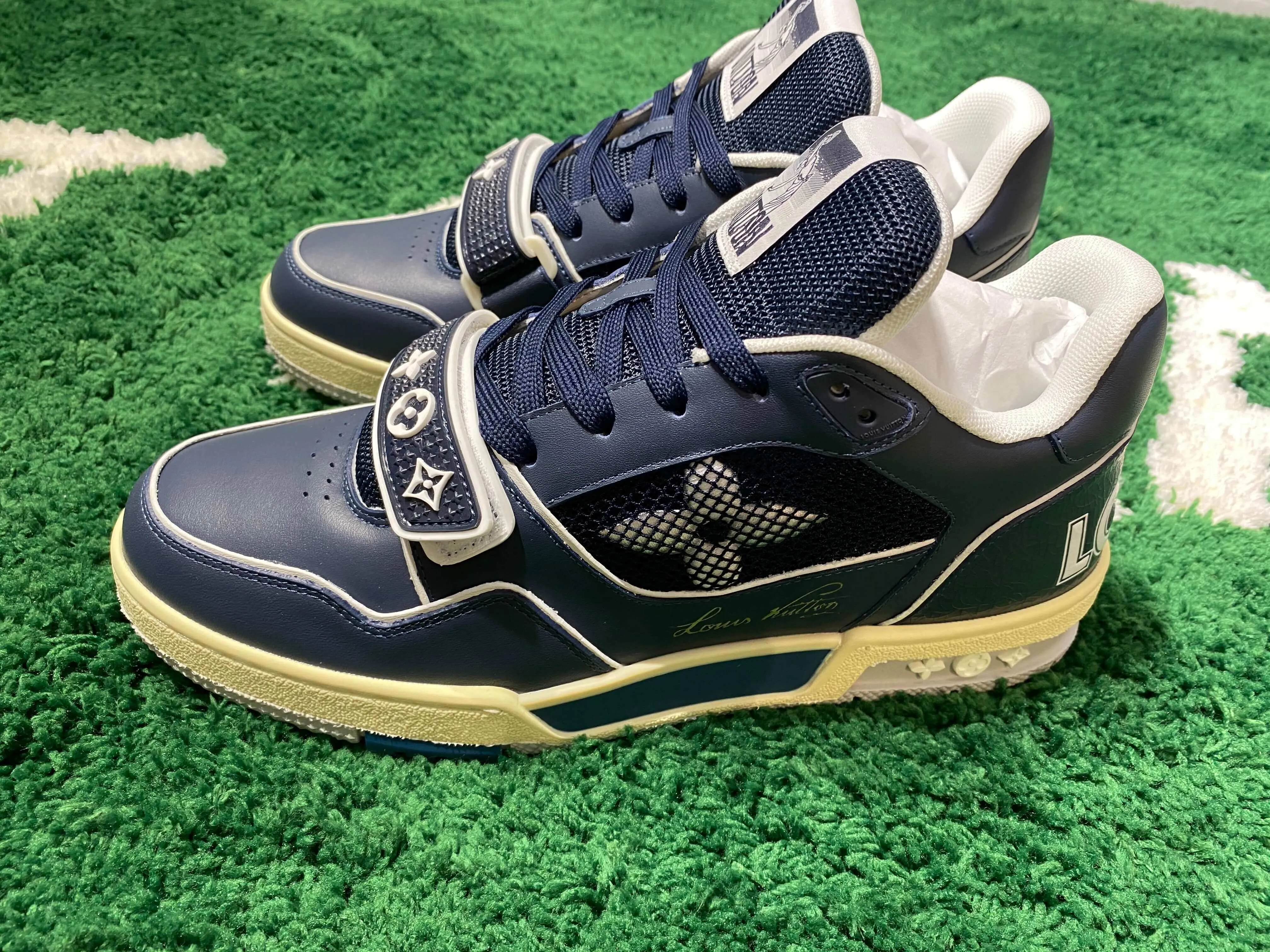 Louis Vuitton LV Trainer Navy Mesh Sneaker