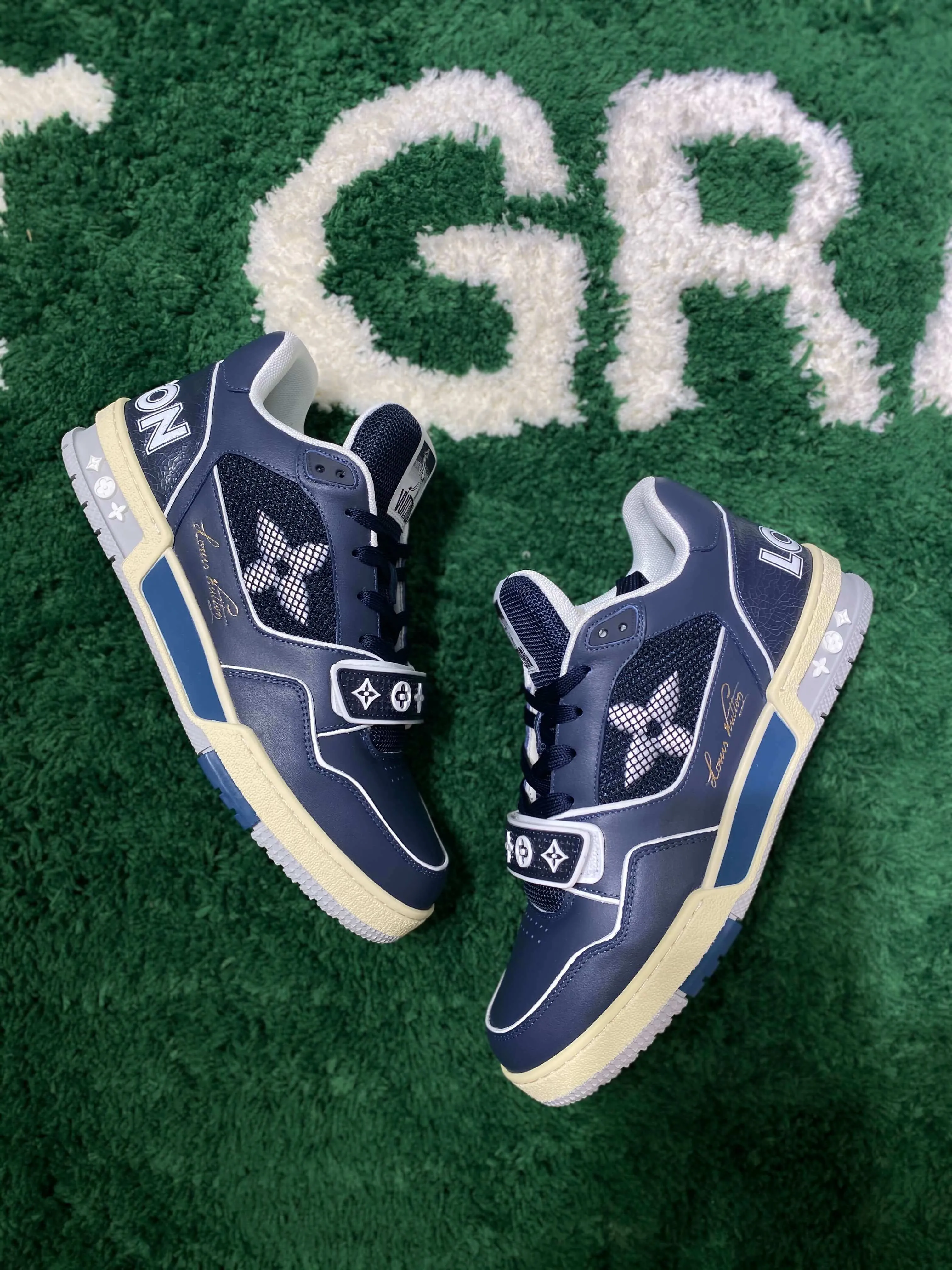 Louis Vuitton LV Trainer Navy Mesh Sneaker