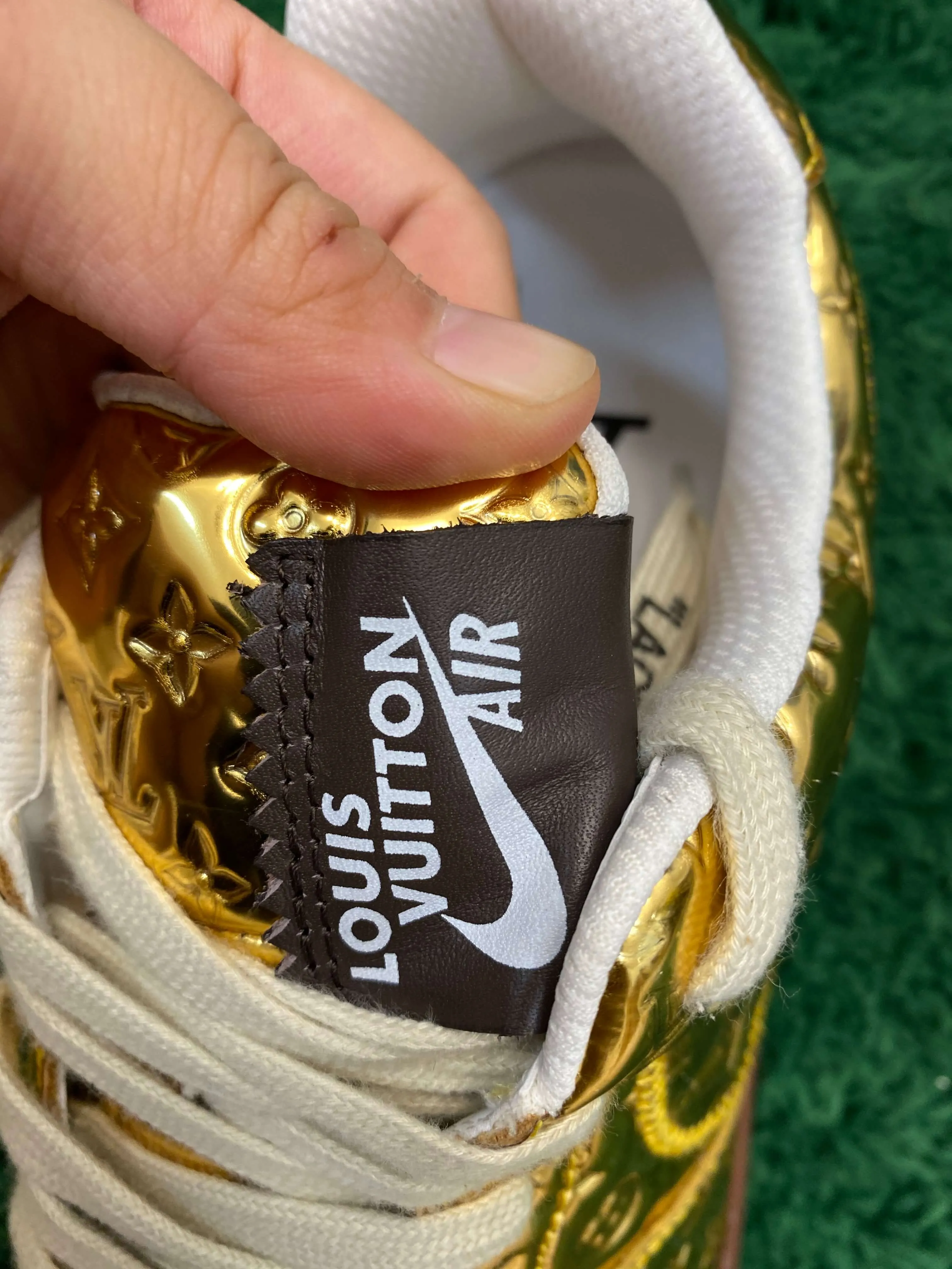 Louis Vuitton x Nike Air Force 1 "Metallic Gold" Sneaker