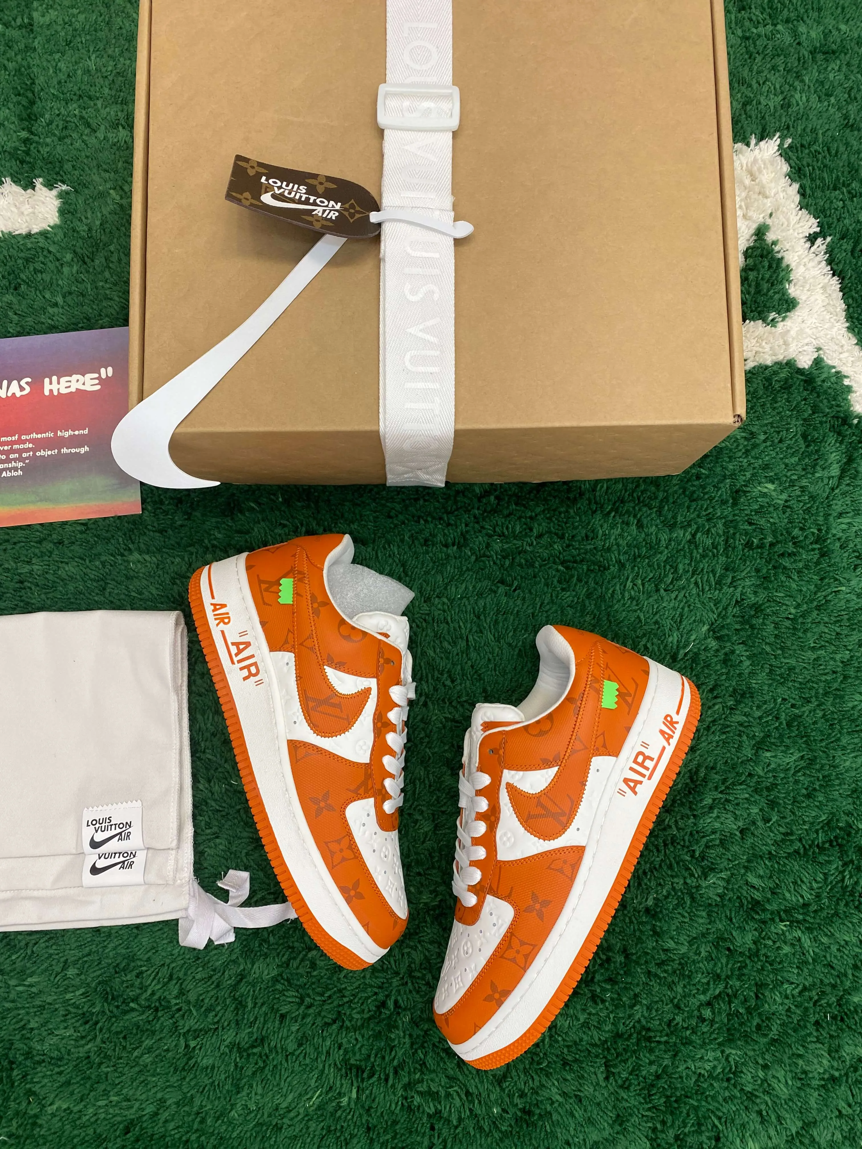 Louis Vuitton x Nike Air Force 1 White Orange Monogram Sneaker