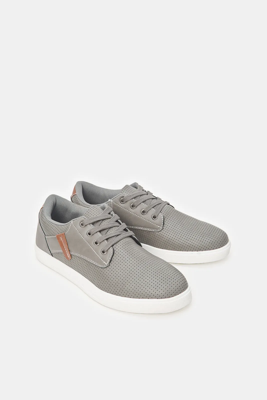 Men Grey Textured Sneakers