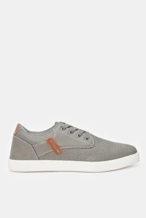 Men Grey Textured Sneakers