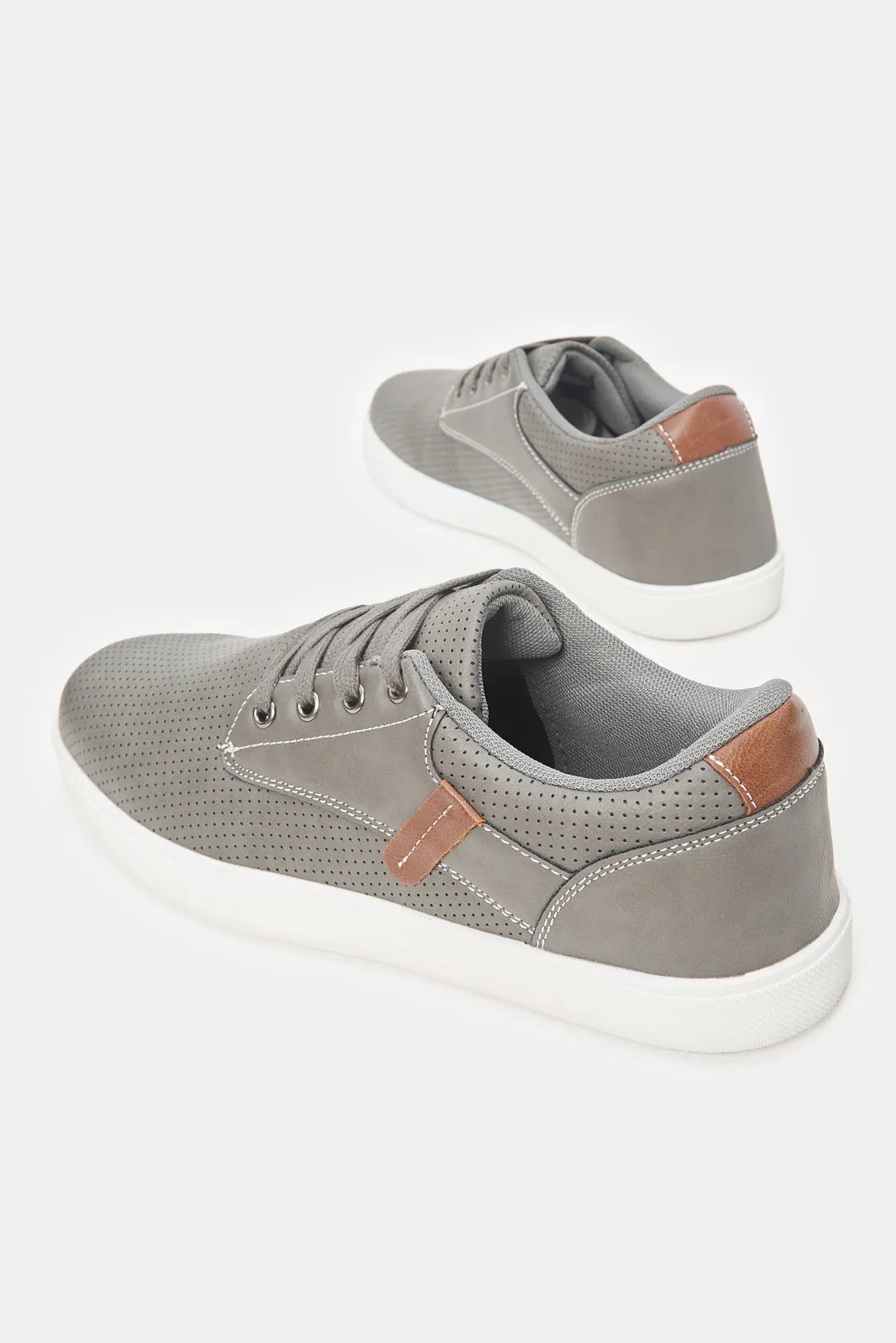 Men Grey Textured Sneakers