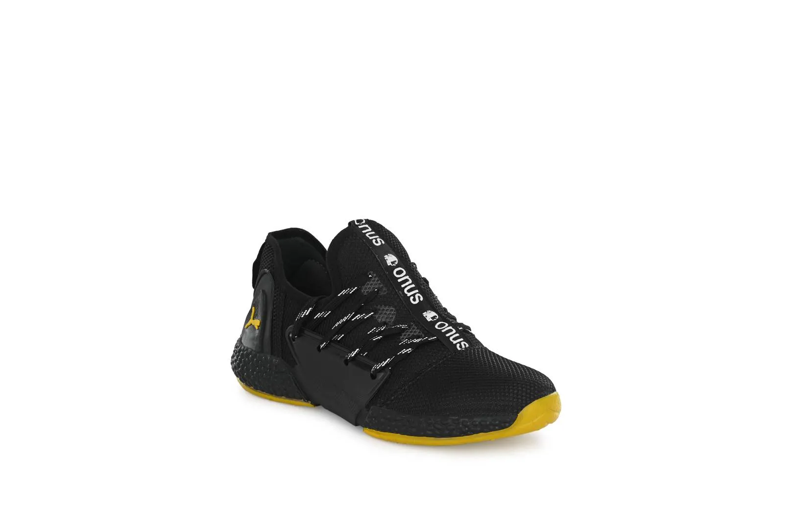 Men's Stylish and Trendy Black Solid Fabric Casual Sports Shoes