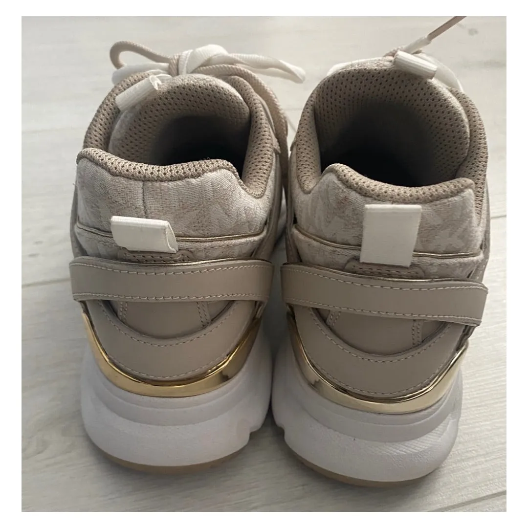 MICHAEL KORS Hero Trainer Runners Sneaker Cream SIZE 41