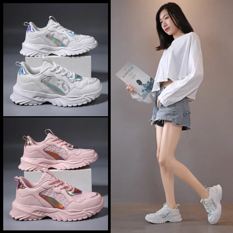 Owlkay Breathable Mesh Platform Sneakers