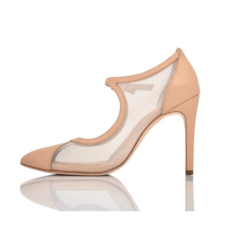 Rebecca New Nude Lux Nappa/Clear Mesh