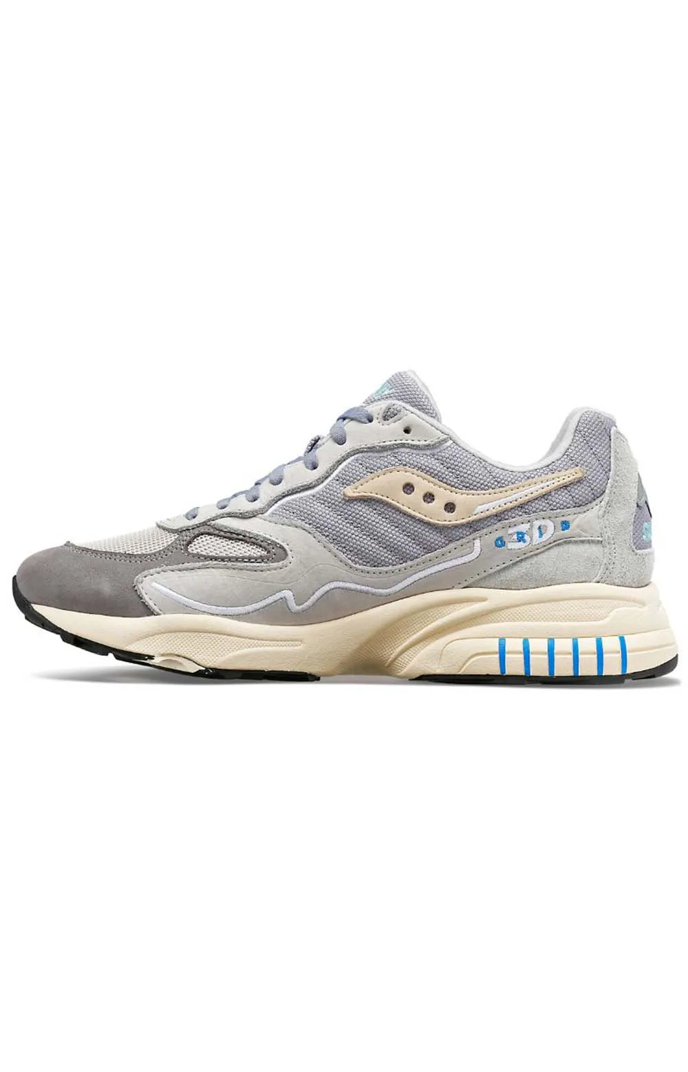 Saucony 3D Grid Hurricane Retro Premium Sneakers - Grey/Blue