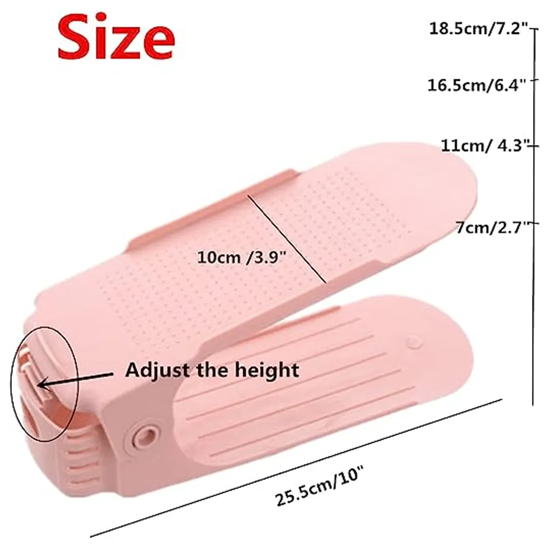 Shoe Double Decker - Efficient Space-Saving Organizer- Pink