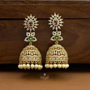 SN101290 - Premium Quality AD Jhumka Earring