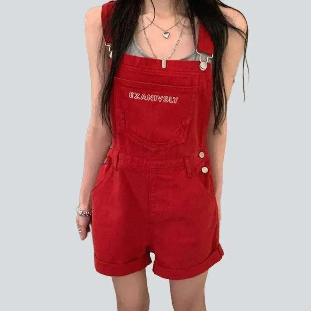 Stylish jeans overall shorts for women