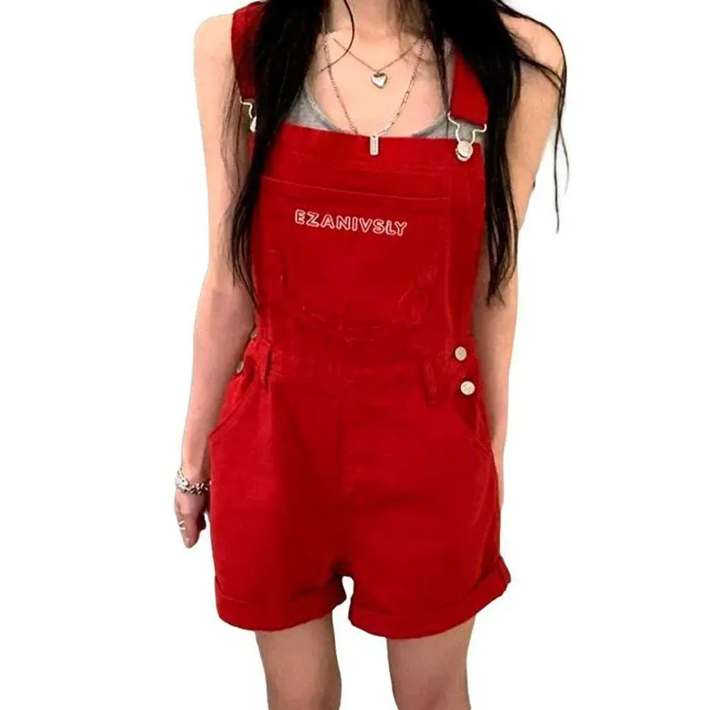 Stylish jeans overall shorts for women