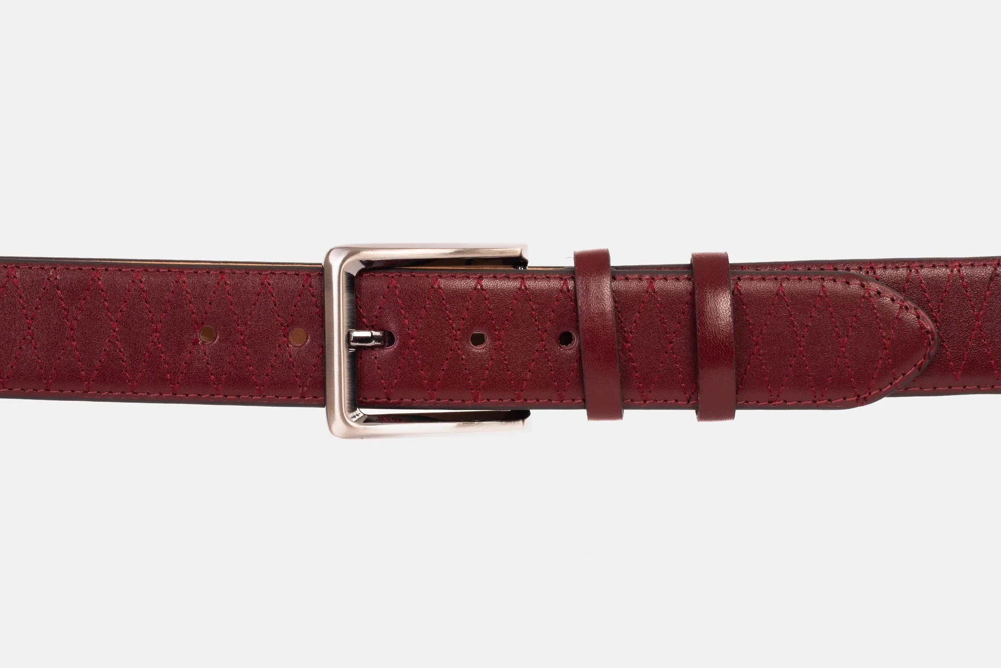 The Adler Burgundy Leather Belt