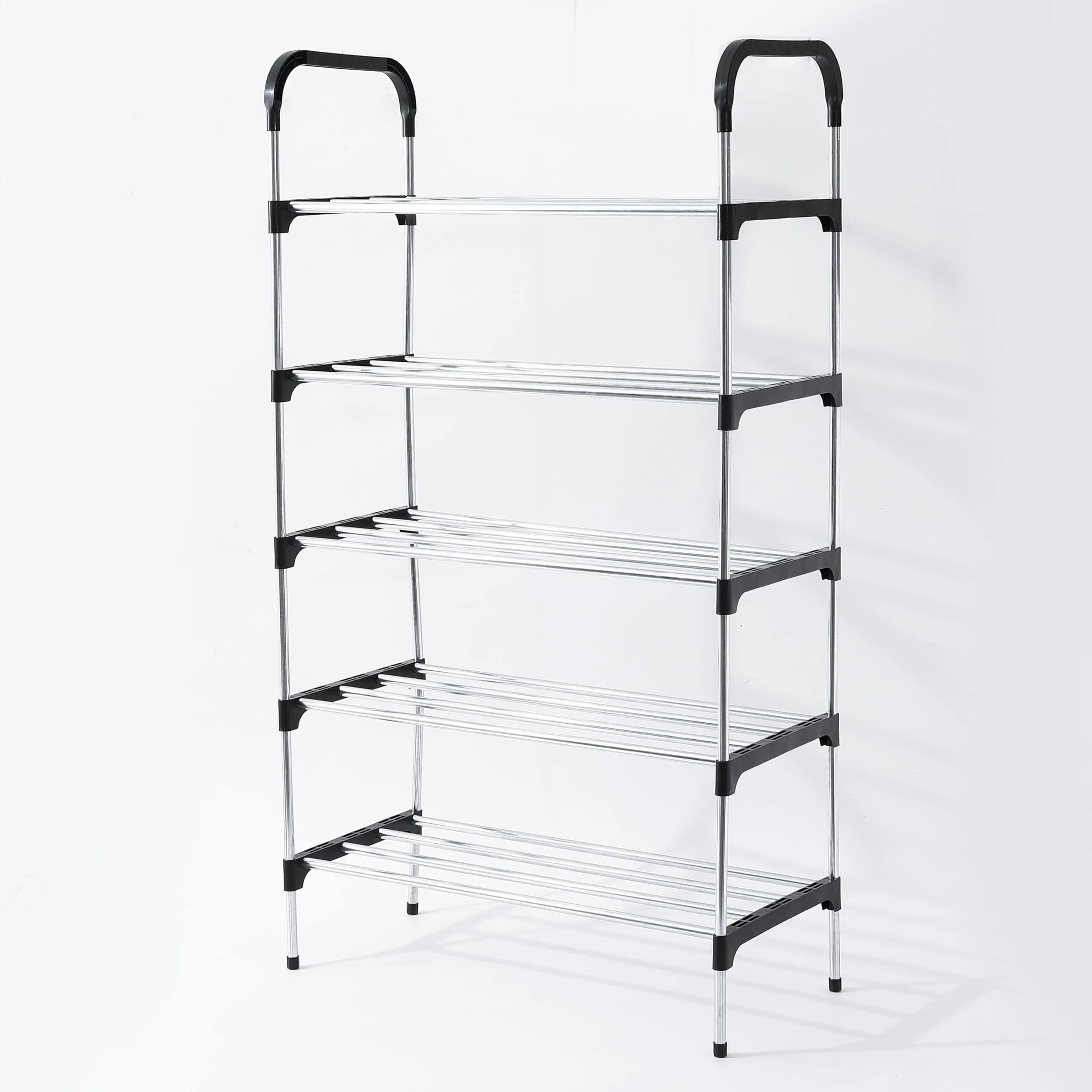 Urbane Home 5 Layer Shoe Rack | Footwear Holder | Shoe Storage Organizer Cabinet | Multi-Layer Adjustable shoe rack stand |Shoe Stand with Easy Assembly Stackable Sturdy Shoe Tower | Dark Black