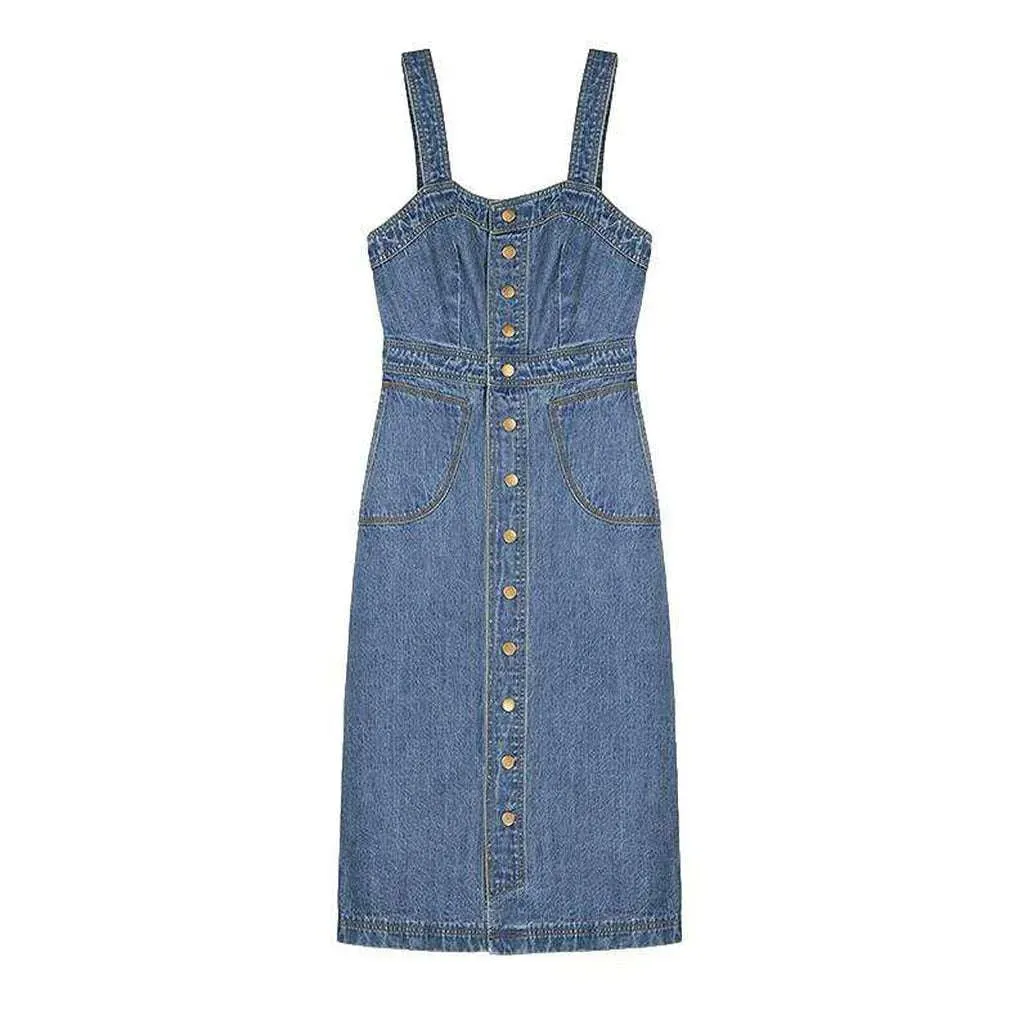 Vintage midi light jeans dress