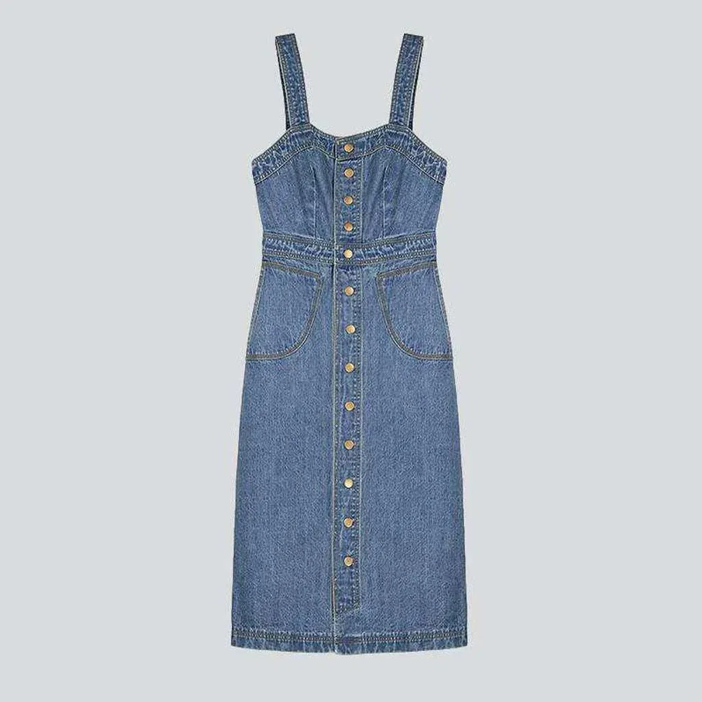 Vintage midi light jeans dress