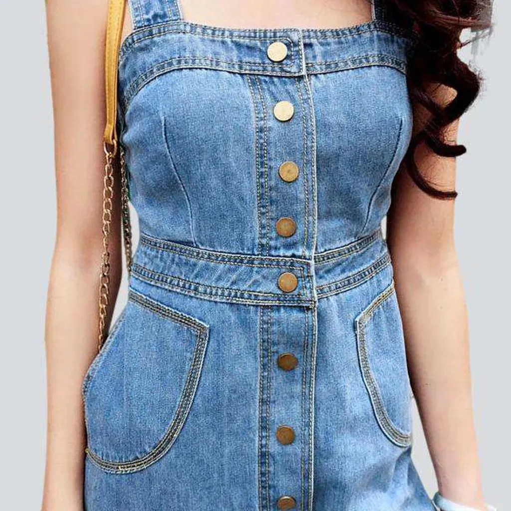 Vintage midi light jeans dress